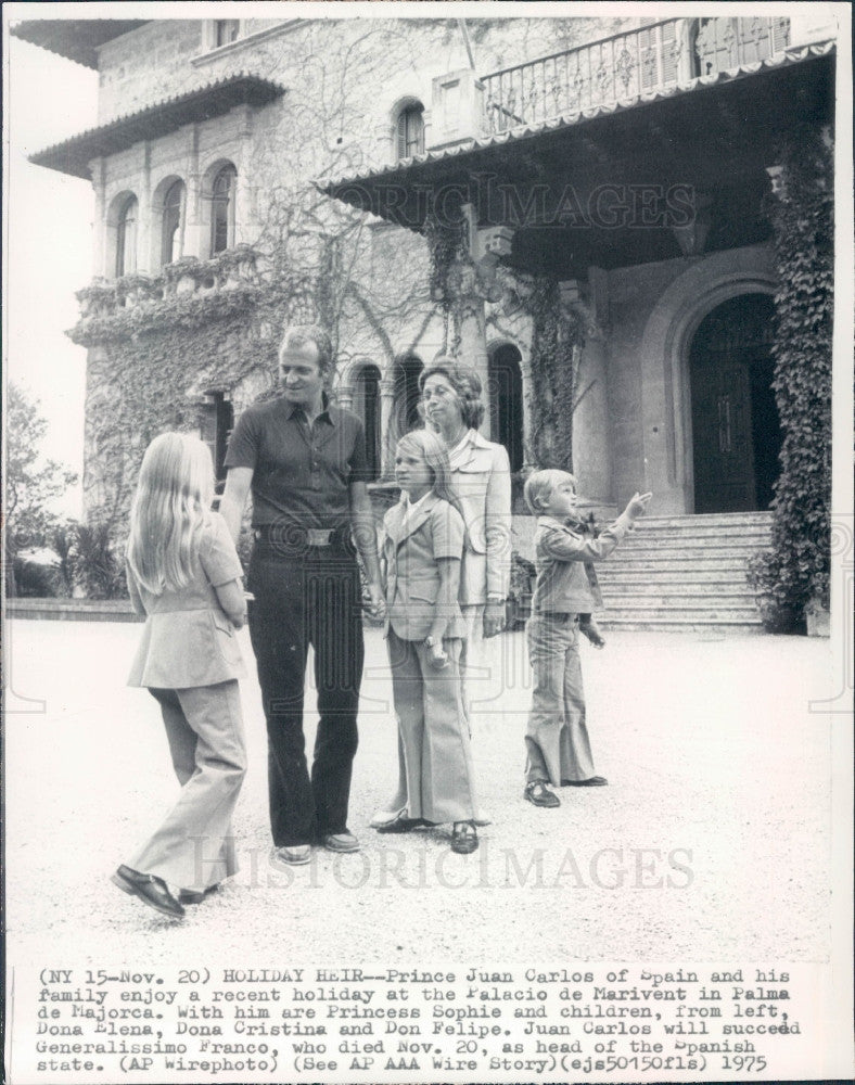 1975 Prince Juan Carlos Spain Press Photo - Historic Images