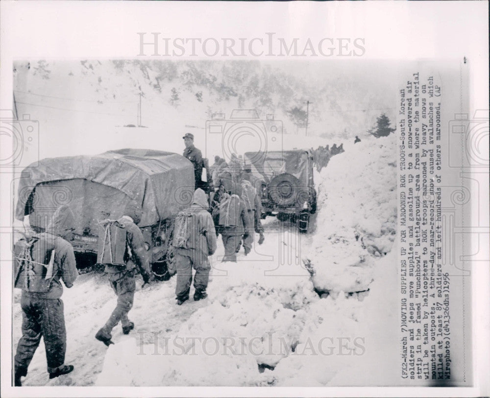 1956 South Korea Army Troops Press Photo - Historic Images