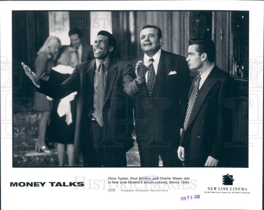 2002 Actors Charlie Sheen Sorvino Tucker Press Photo - Historic Images