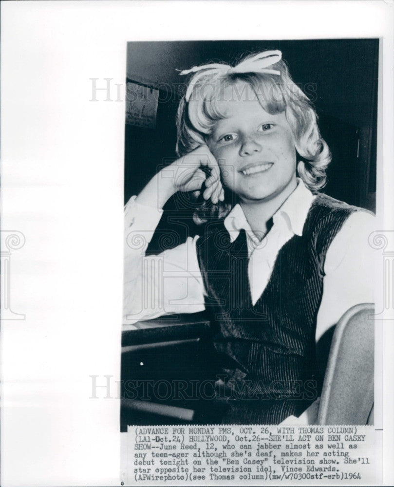 1964 Actor June Reed Press Photo - Historic Images