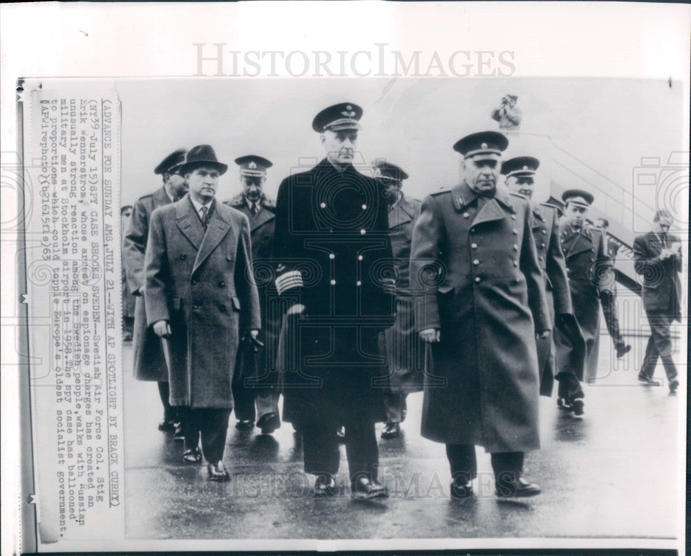 1963 Sweden Spy Col Stig Wennerstrom Press Photo - Historic Images