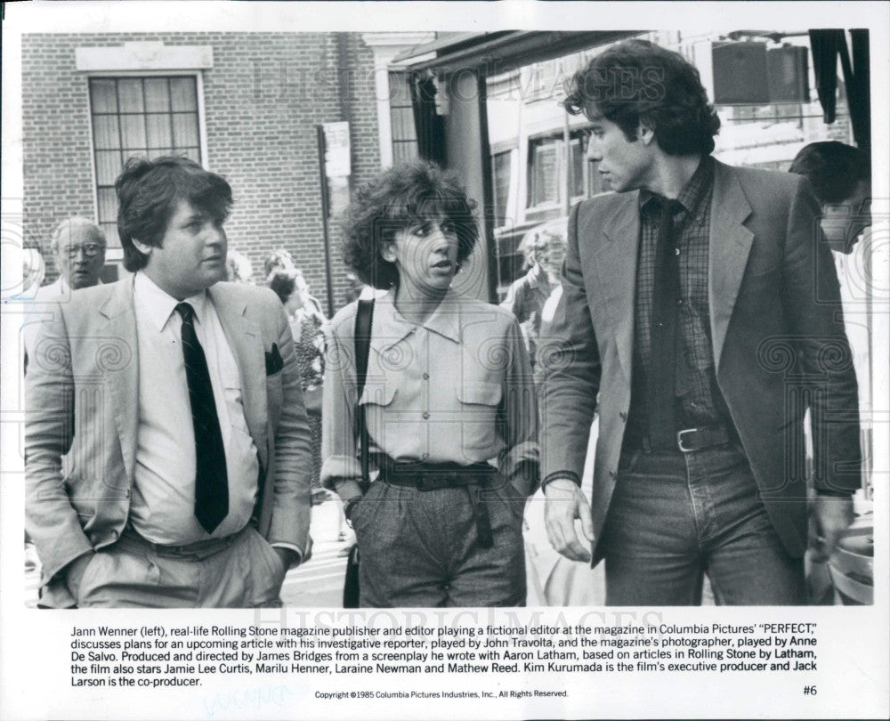 1985 Rolling Stone Publshr Wenner Travolta Press Photo - Historic Images