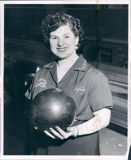1955 World Bowling Champ Sylvia Wene Press Photo - Historic Images