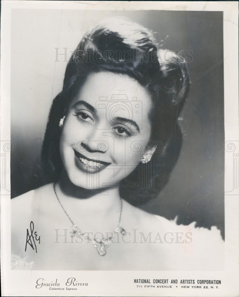 1951 Opera Soprano Graciela Rivera Press Photo - Historic Images