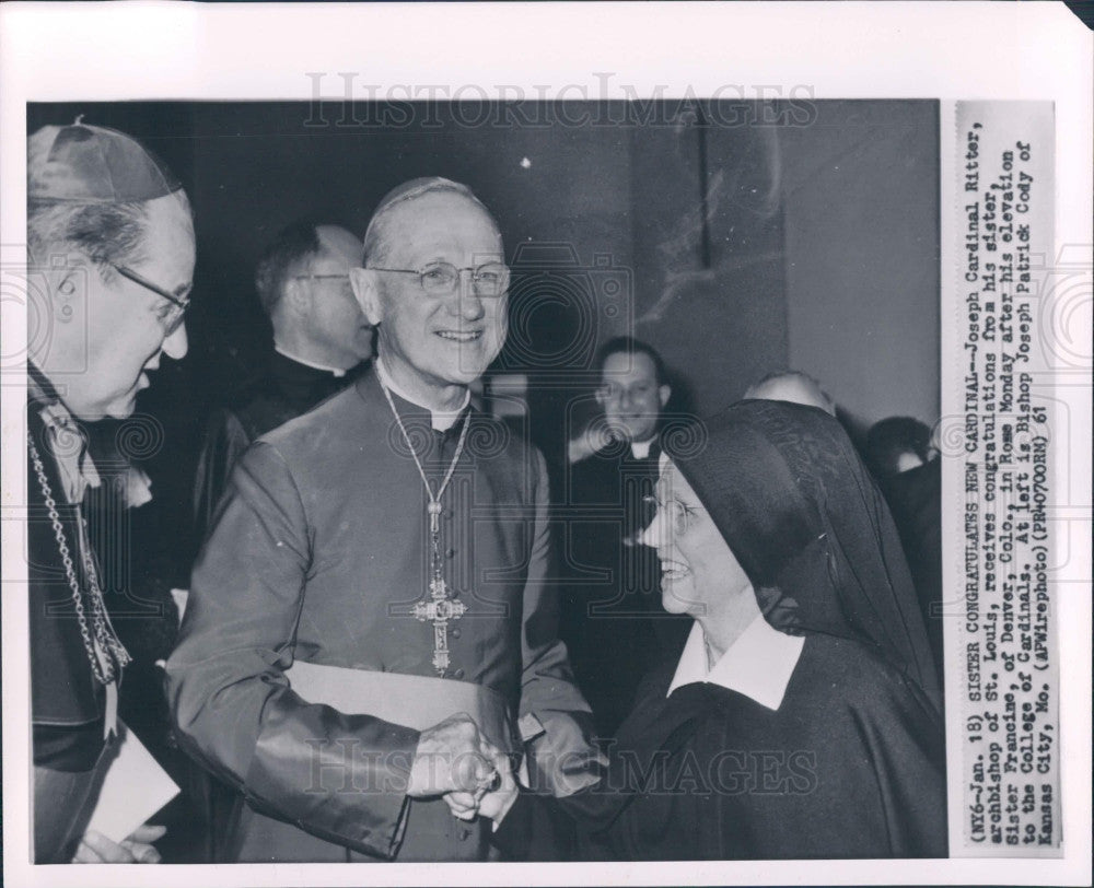 1961 St Louis Cardinal Joseph Ritter Press Photo - Historic Images