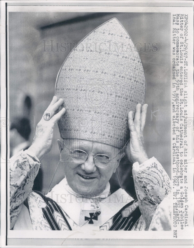 1967 St Louis Cardinal Joseph Ritter Press Photo - Historic Images