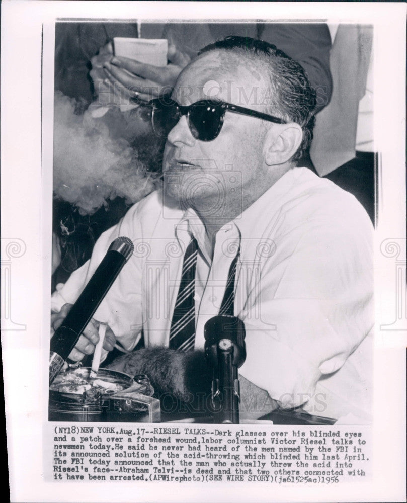 1956 Labor Columnist Victor Riesel Press Photo - Historic Images