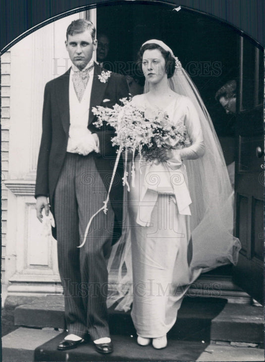 1934 John Jacob Astor III & Bride Press Photo - Historic Images