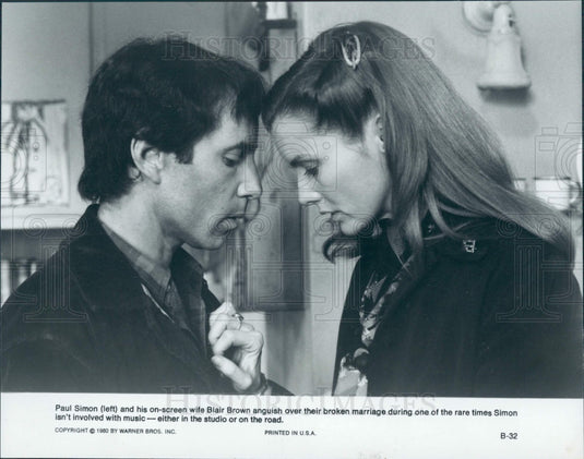 1980 Actors Paul Simon & Blair Brown Press Photo - Historic Images