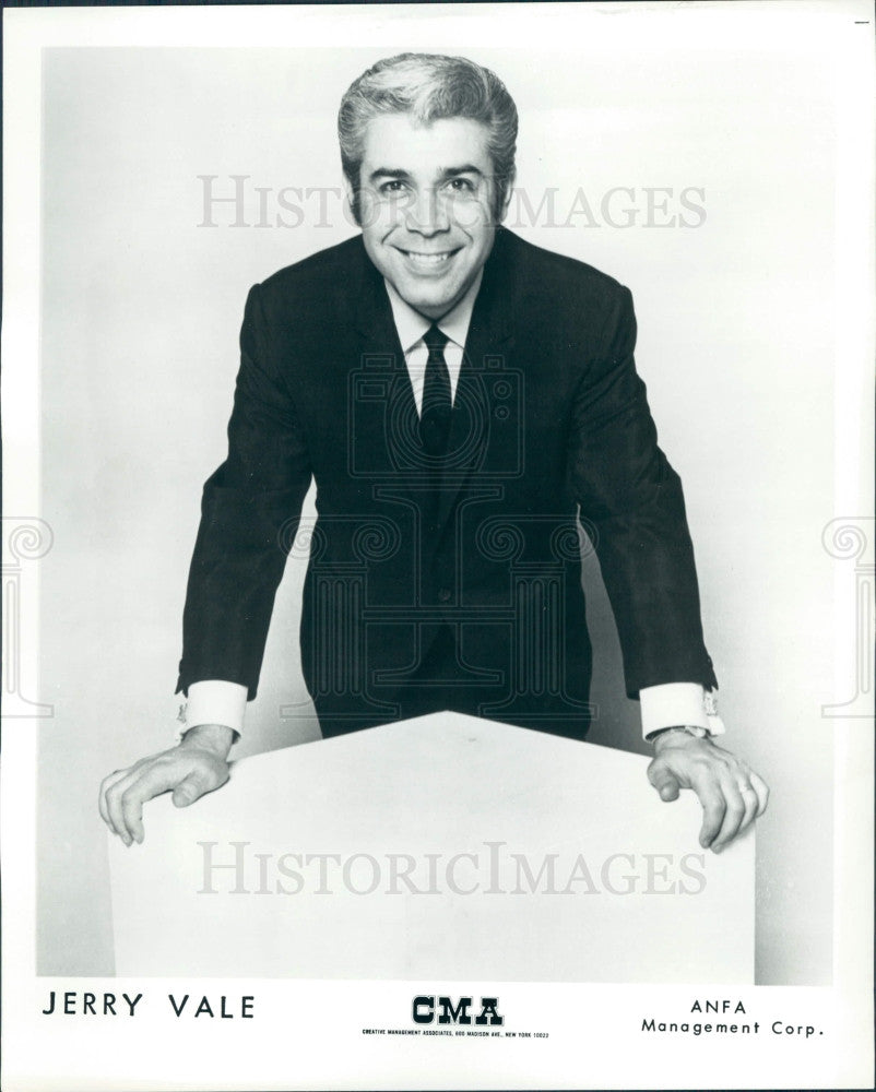 Undated Singer Jerry Vale Press Photo - Historic Images