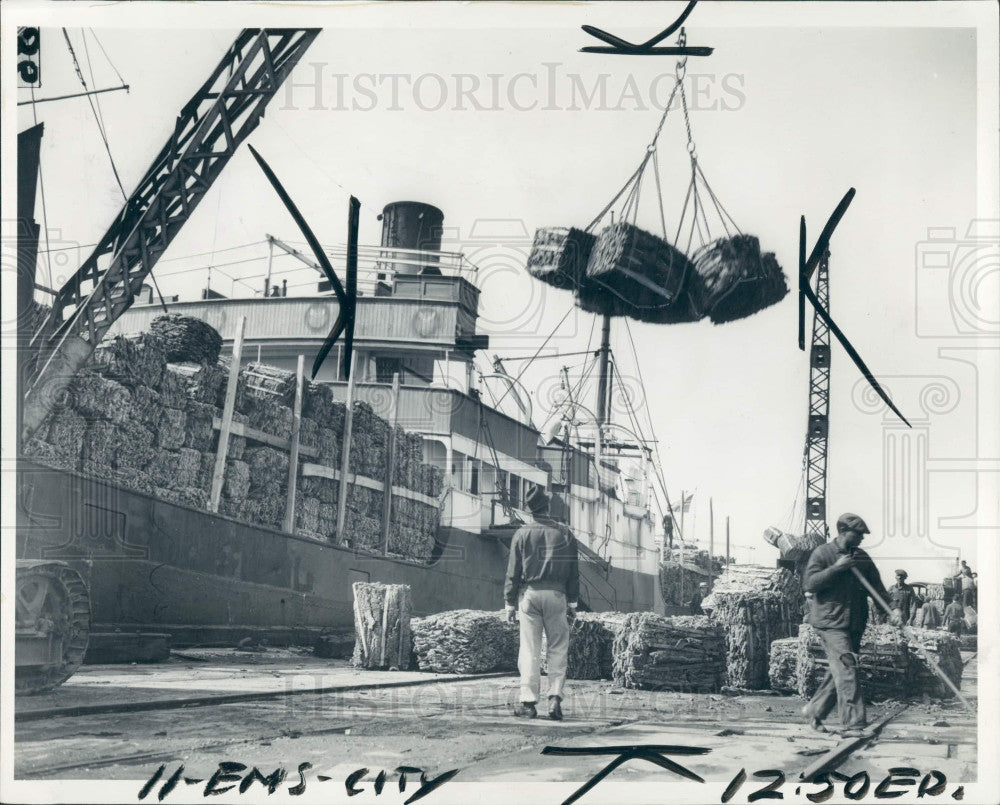 1937 SS Hertha Cargo of Cork Press Photo - Historic Images