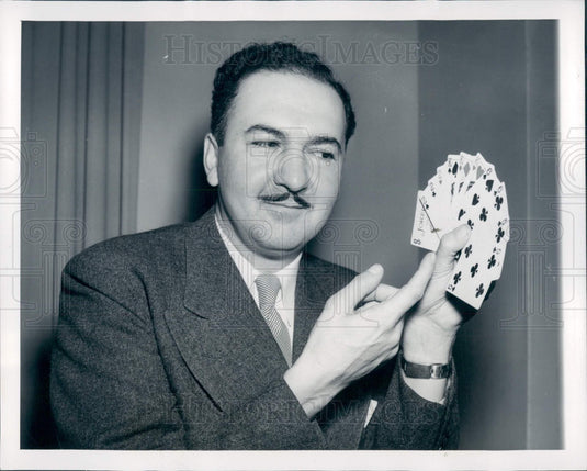 1949 US Diplomat David Salinas Canasta Press Photo - Historic Images
