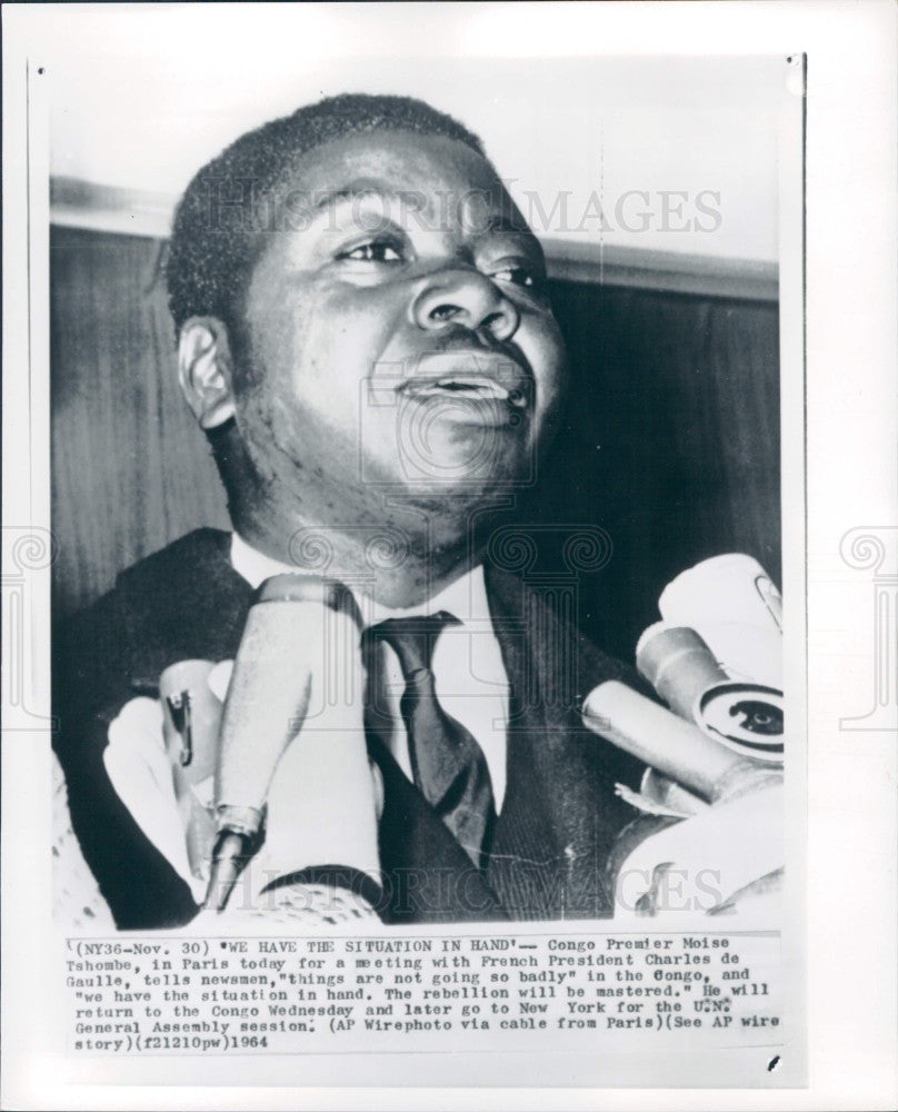 1964 Katanga Congo President Moise Tshombe Press Photo - Historic Images