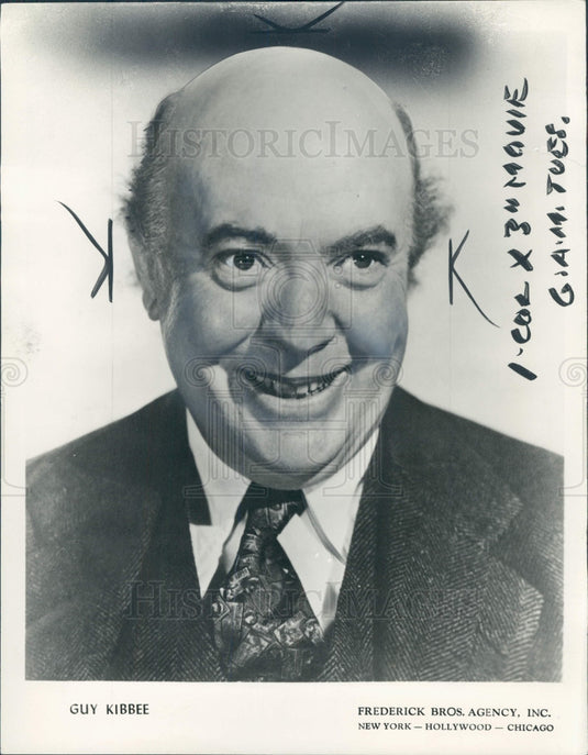 1945 Actor Guy Kibbee Press Photo - Historic Images