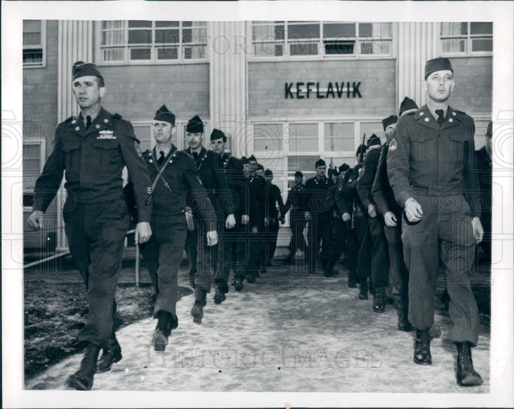 1956 US Troops Iceland Klefavik Airport Press Photo - Historic Images