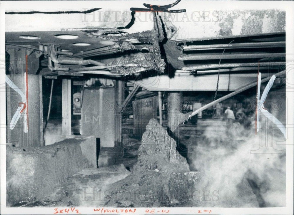 1972 Ford Motor Plant Explosion Flat Rock MI Photo - Historic Images