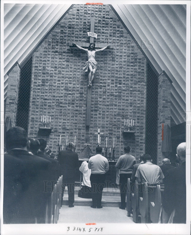 1963 Detroit St Paul of the Cross Press Photo - Historic Images