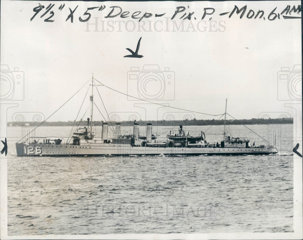 1939 US Navy Destroyer Badger Press Photo - Historic Images