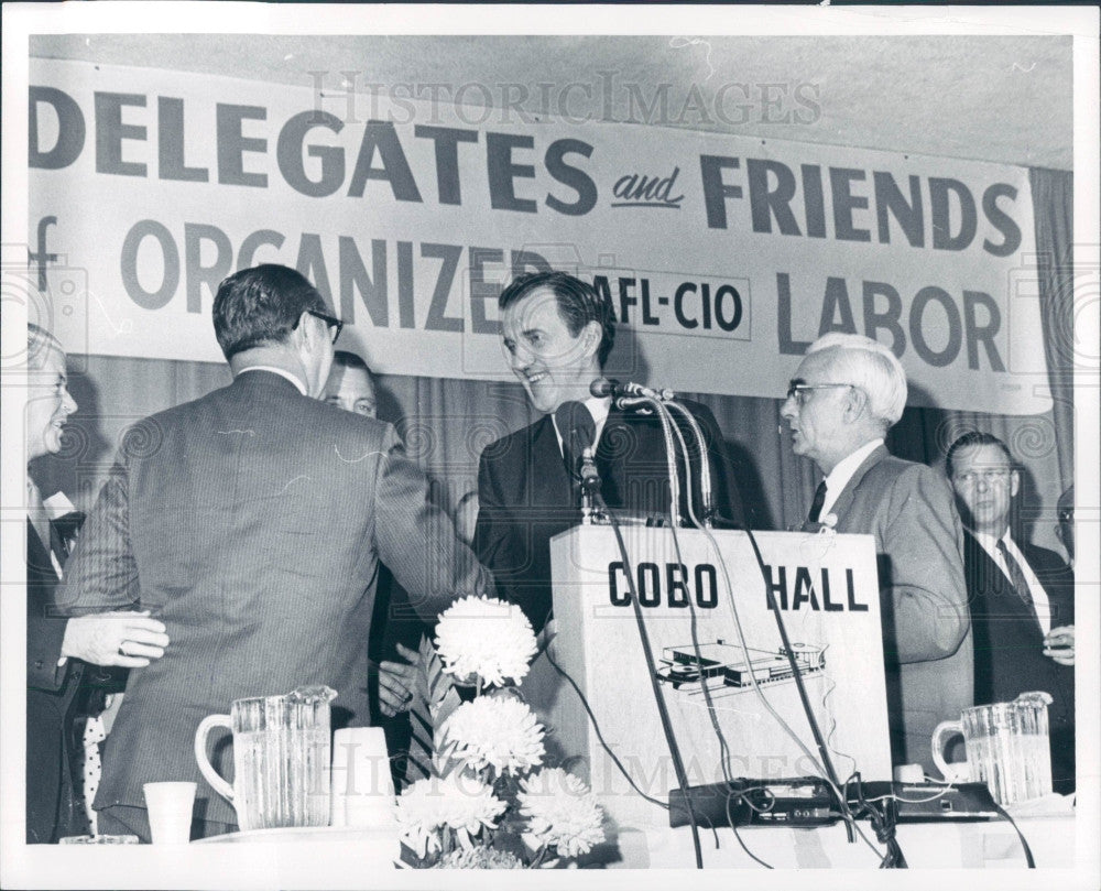 1968 Sen Edmund Muskie Cobo Hall Detroit Press Photo - Historic Images