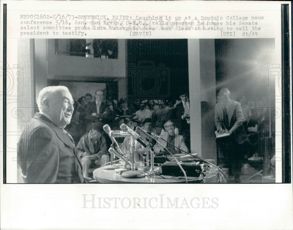 1973 Senator Sam Ervin Press Photo - Historic Images