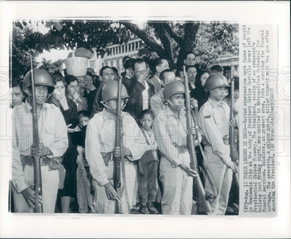 1957 Guatemalan Funeral President Armas Press Photo - Historic Images