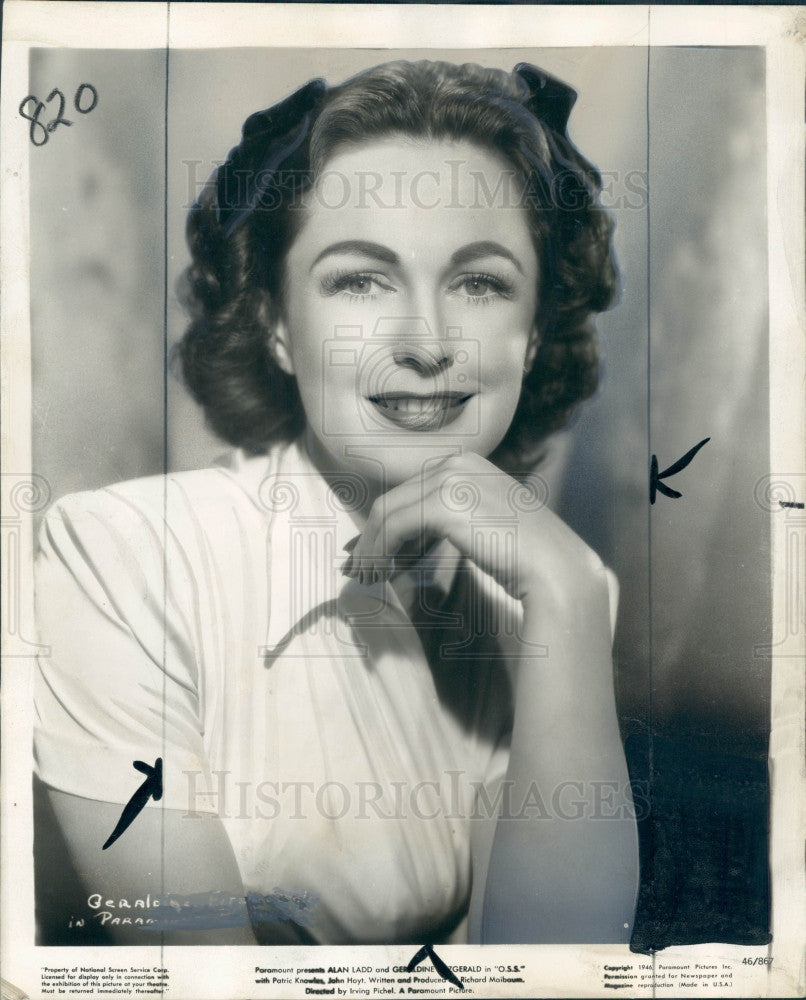 1946 Actress Geraldine Fitzgerald Press Photo - Historic Images