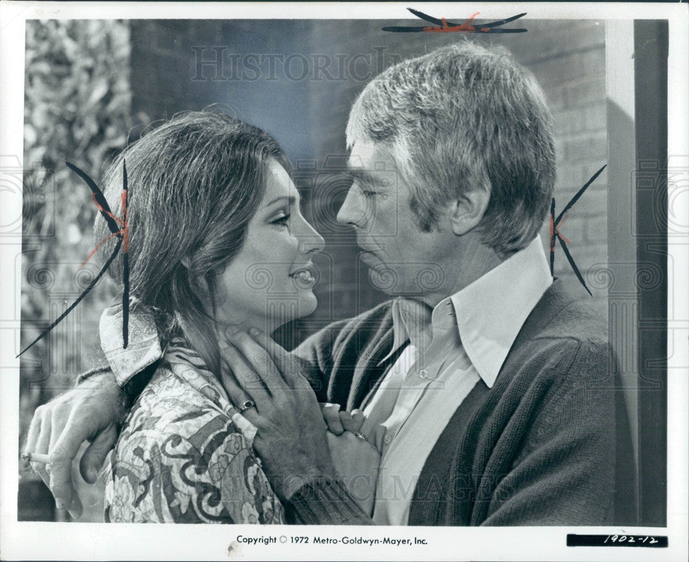 1972 Actors James Coburn &amp; Jennifer O&#39;Neil Press Photo - Historic Images