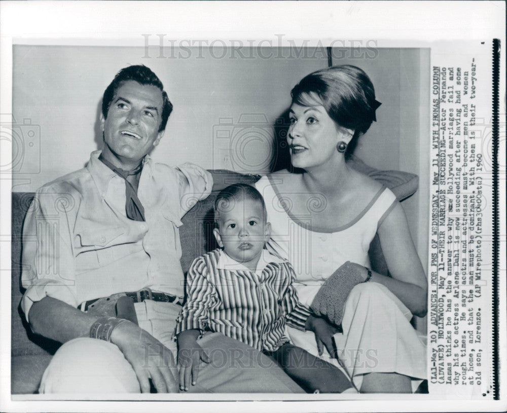 1960 Actors Arlene Dahl &amp; Fernando Lamas Press Photo - Historic Images