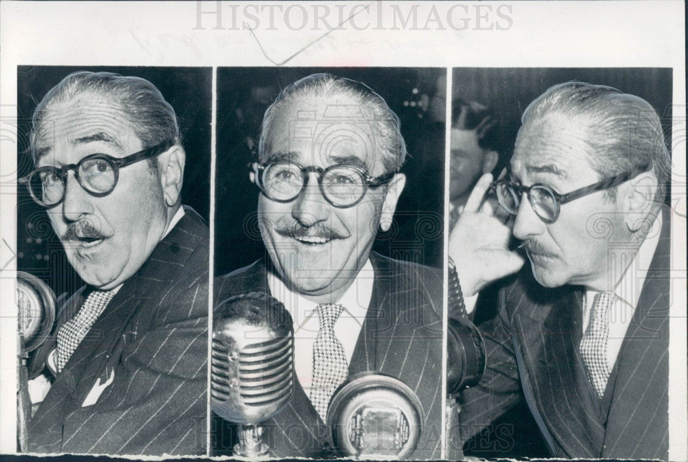 1947 Actor Adolphe Menjou Press Photo - Historic Images