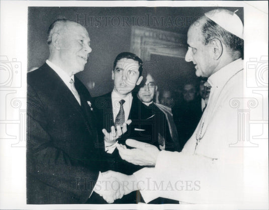 1968 Pope Paul VI Russia Pres Podgorny Press Photo - Historic Images