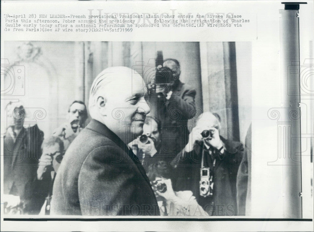 1969 France Politician Alain Poher Press Photo - Historic Images