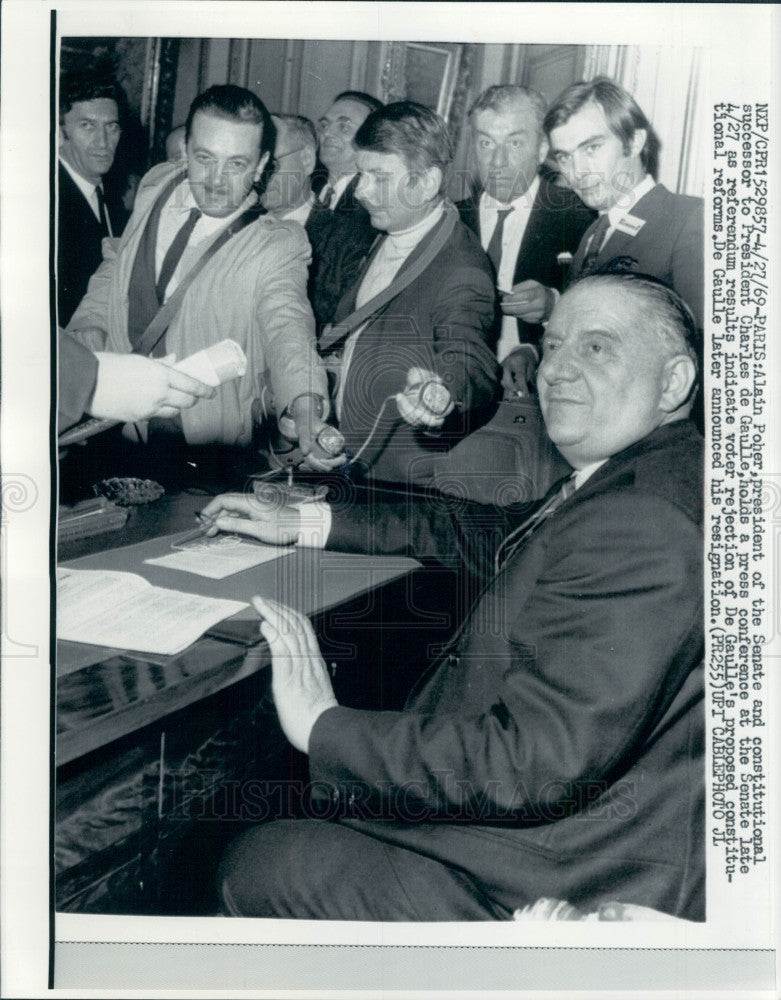 1969 France Politician Alain Poher Press Photo - Historic Images