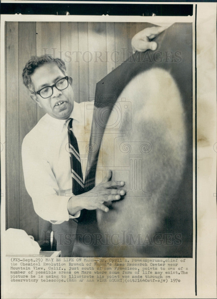 1970 Chem Evolution Scientist Cyril Ponnamperuma Photo - Historic Images