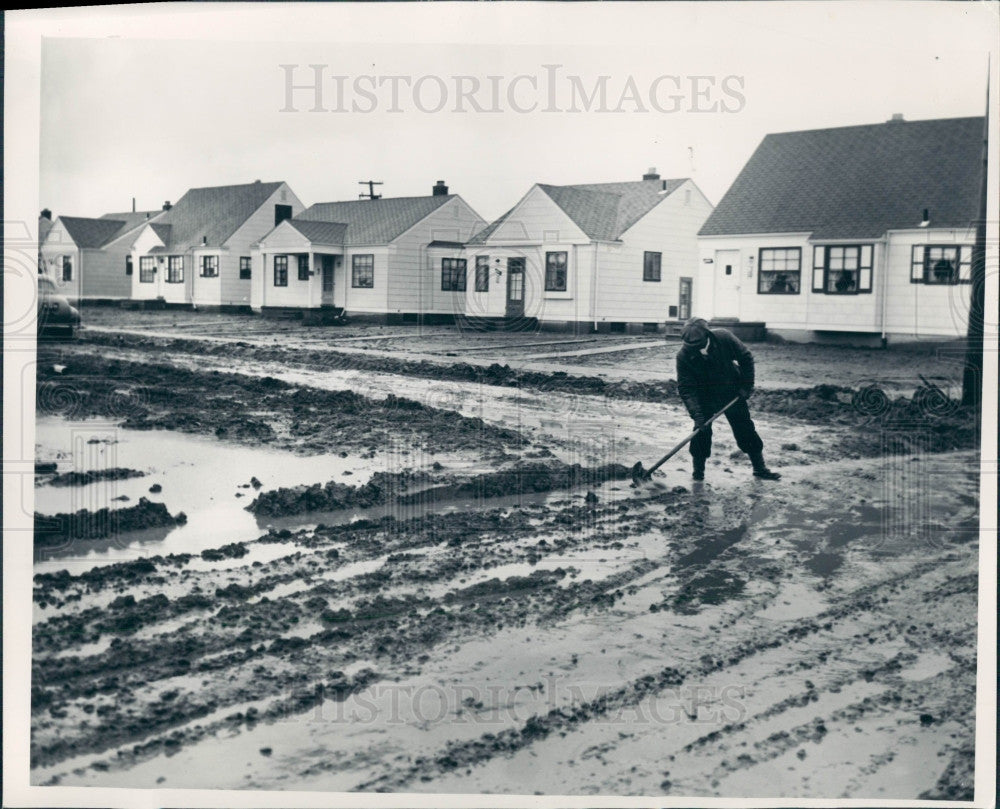 1950 Detroit Achdale &amp; Paul Avenue Press Photo - Historic Images