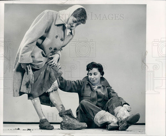 1954 Detroit 9 Mile & Garden Sank In Mud Press Photo - Historic Images