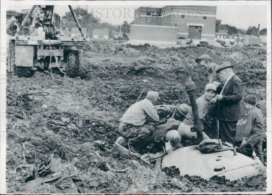 1956 Toronto Canada Bulldozer Sunk in Mud Press Photo - Historic Images