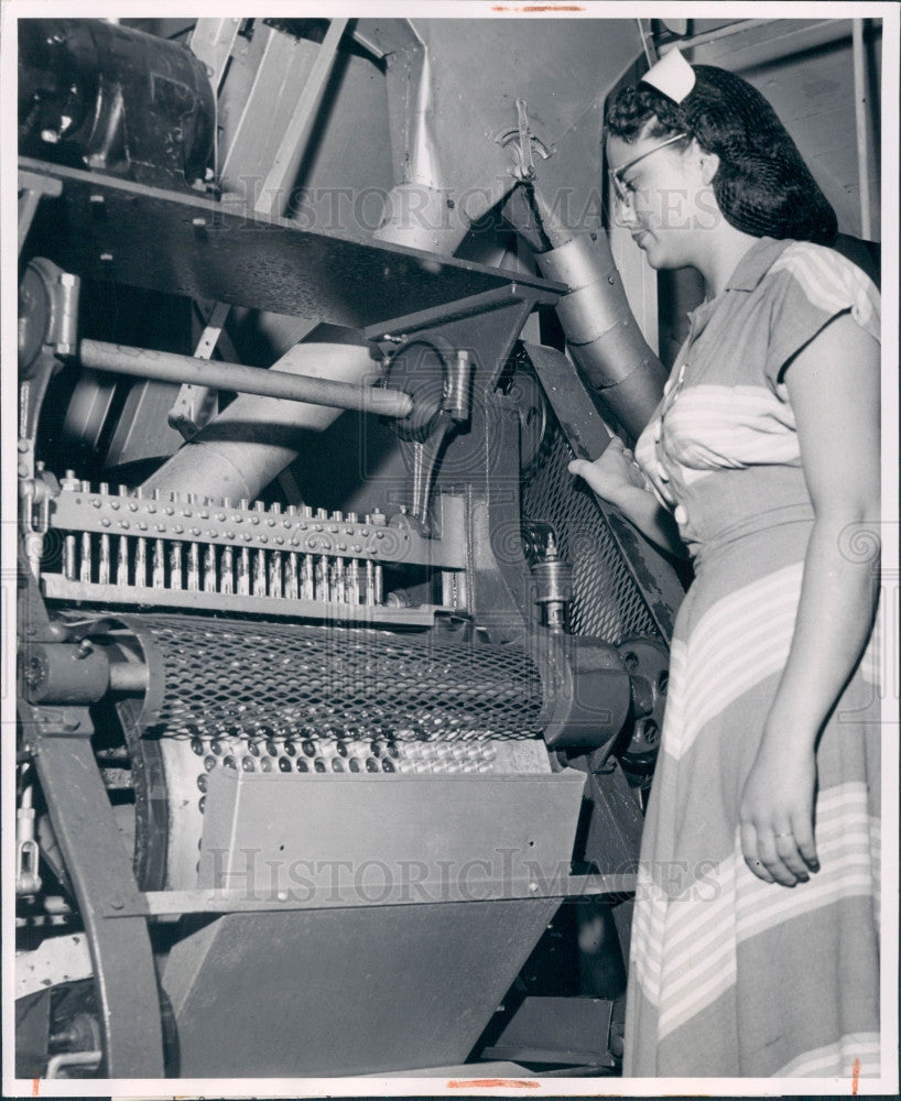 1950 Processing Cherries Press Photo - Historic Images