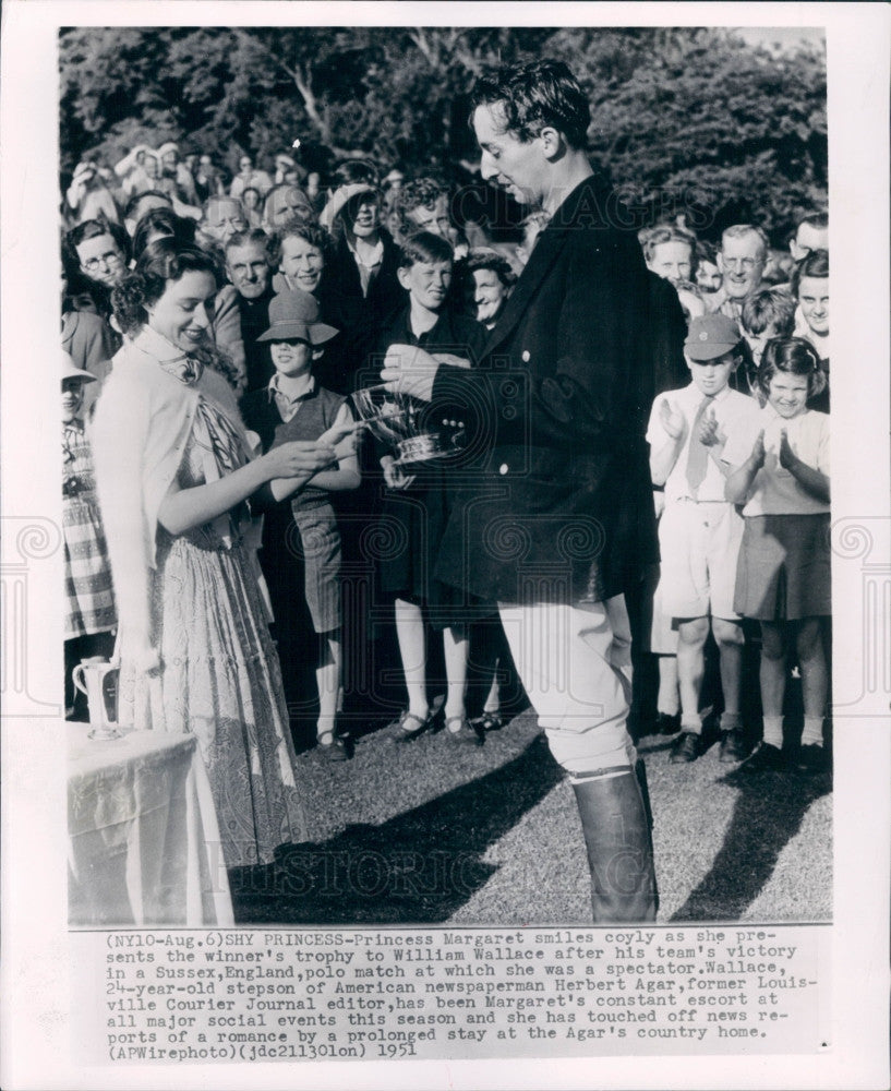 1951 British Prince Margaret &amp; Wm Wallace Press Photo - Historic Images