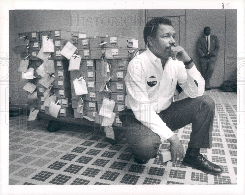 1989 Detroit MI Election Recount Press Photo - Historic Images