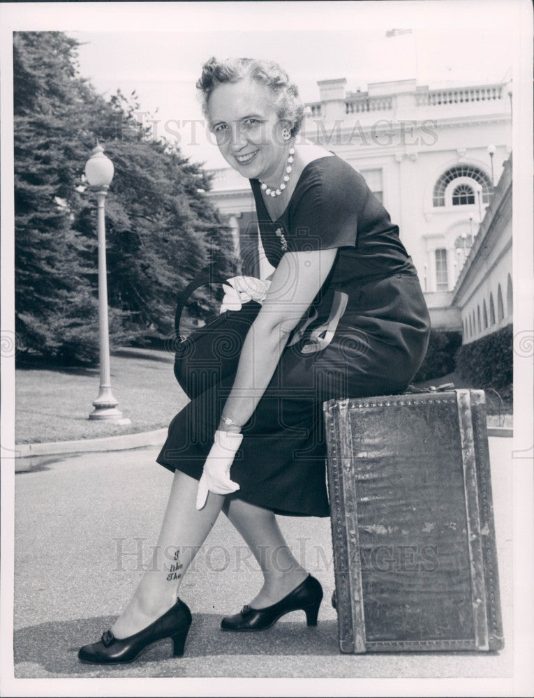 1956 GOP Bertha Adkins Ike Advertisement Press Photo - Historic Images