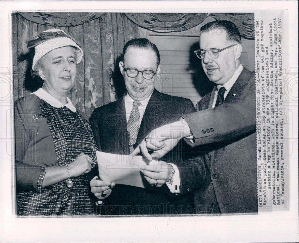 1957 GOP Leaders Press Photo - Historic Images