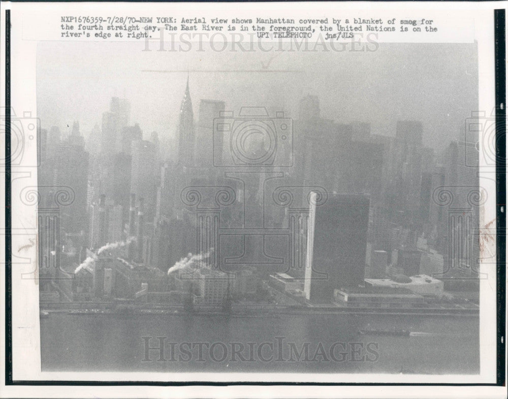 1970 Aerial Manhattan Press Photo - Historic Images