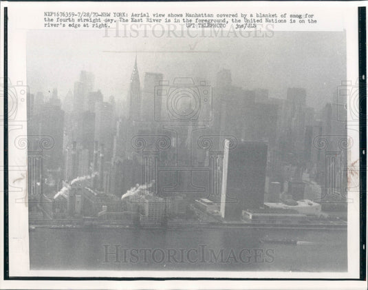 1970 Aerial Manhattan Press Photo - Historic Images