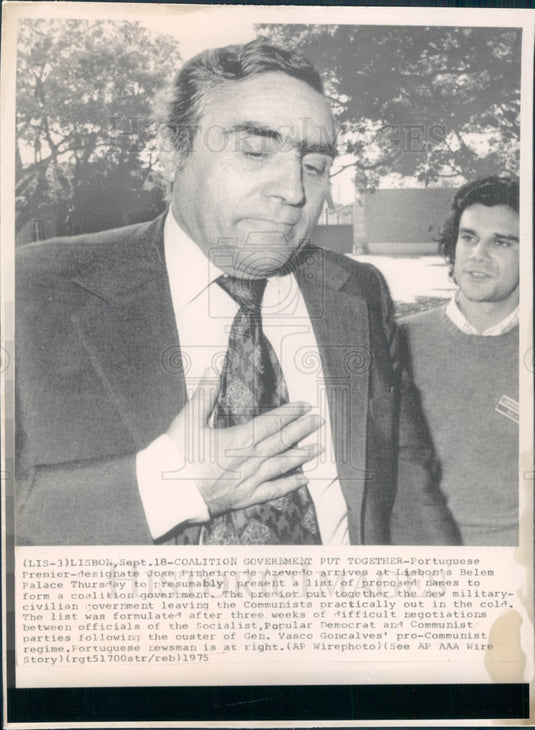 1975 Portuguese Premier Azevedo Press Photo - Historic Images