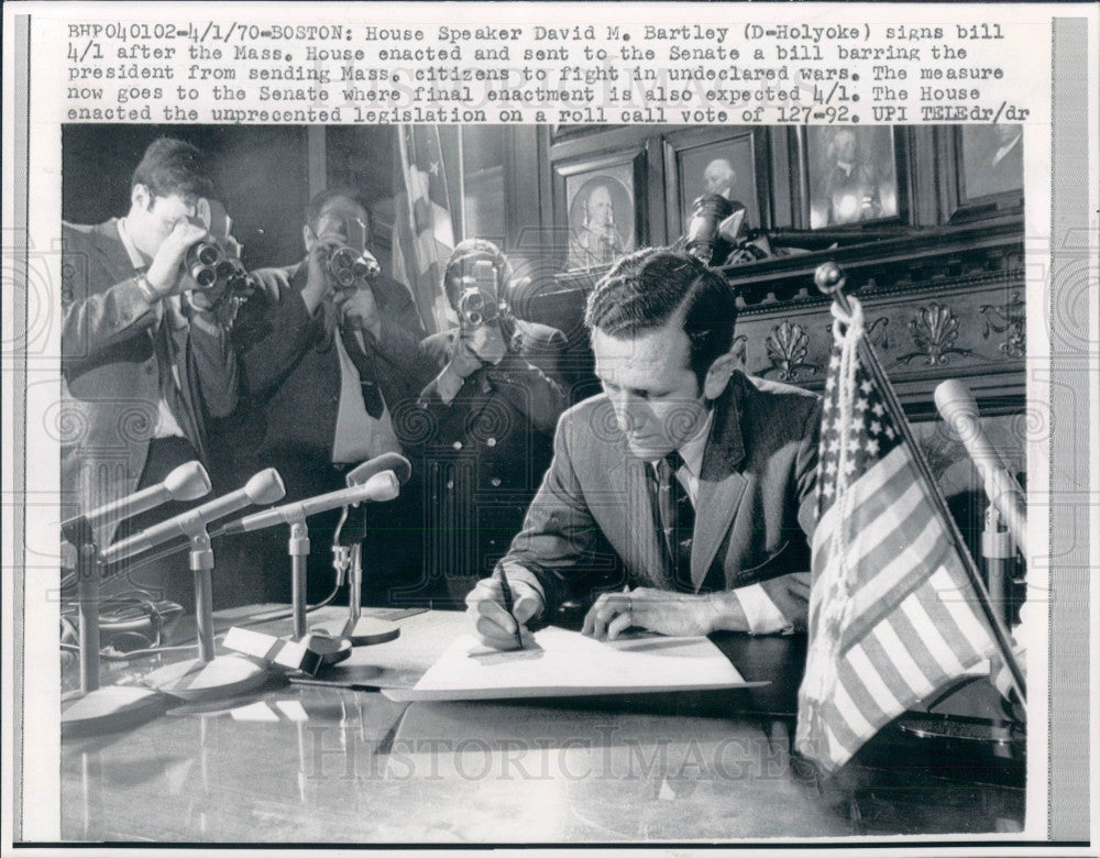 1970 House Speaker David Bartley Press Photo - Historic Images