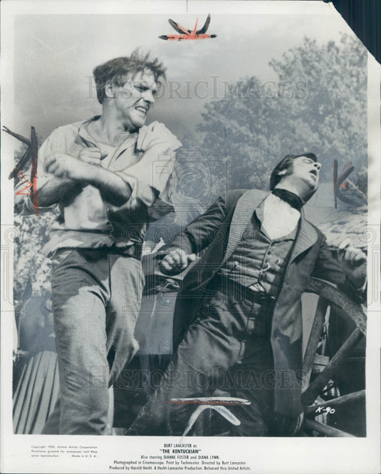 1955 Actors Burt Lancaster & Walter Watthau Press Photo - Historic Images