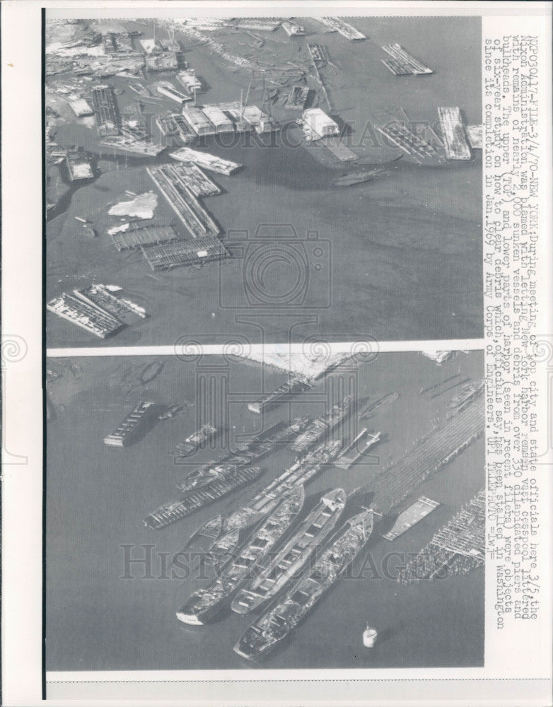 1970 New York Harbor Debris Press Photo - Historic Images