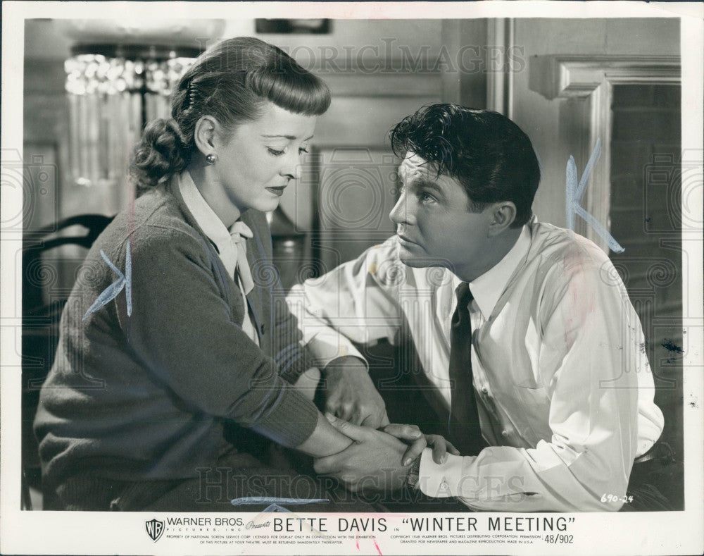 1948 Actors Bette Davis &amp; James Davis Press Photo - Historic Images