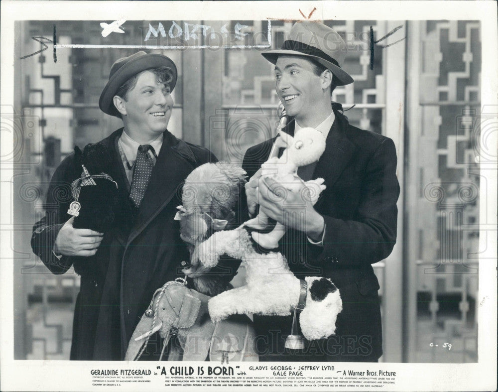 1940 Actors Johnny Davis &amp; Jeffrey Lynn Press Photo - Historic Images