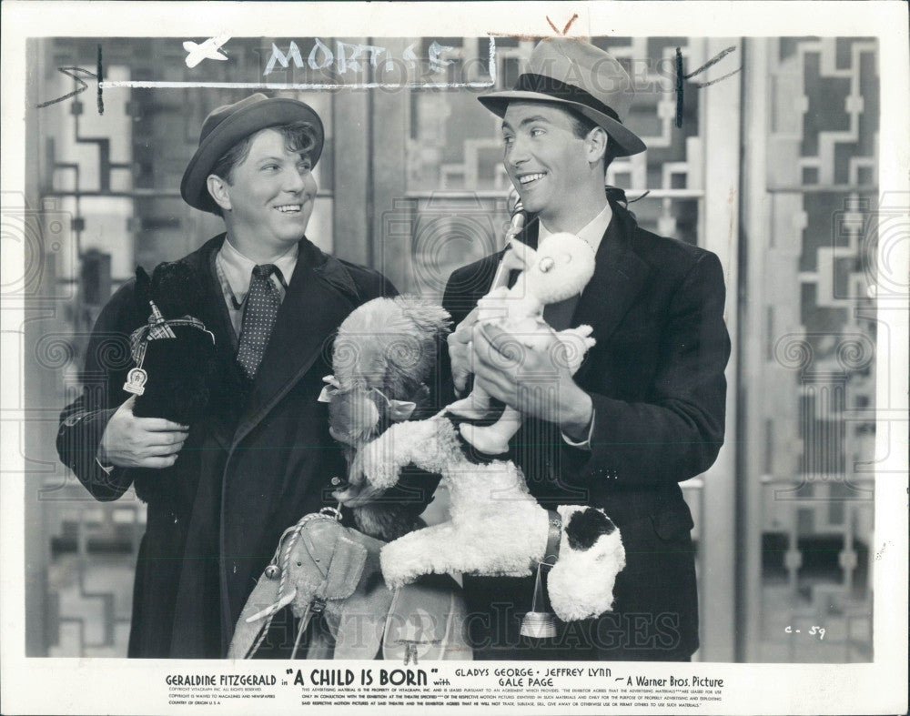 1940 Actors Johnny Davis & Jeffrey Lynn Press Photo - Historic Images